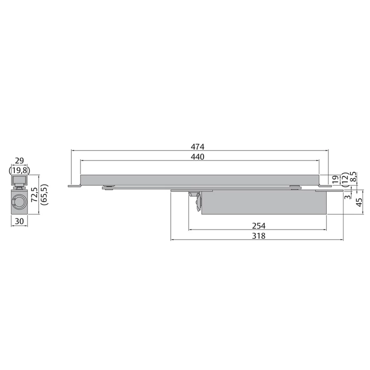 ASSA ABLOY DC850 — скрытый дверной доводчик Cam-Motion EN 2–4 — фото 3