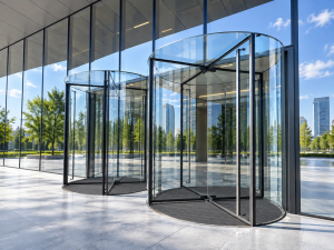 ADSR Crystal — цельностеклянная револьверная дверь