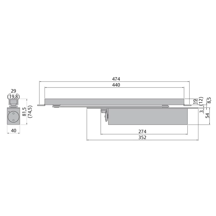 ASSA ABLOY DC870 — скрытый дверной доводчик Cam-Motion EN 3–6 — фото 3